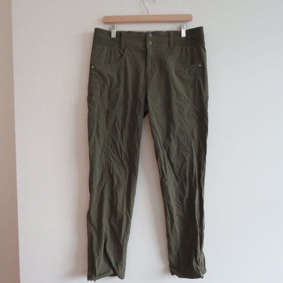 TITLE NINE Clamber Hiking Outdoor Pants in Khaki Green Gorpcore - Size US 12 - Picture 2 of 14